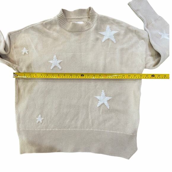 Pistola Darya Crewneck Pullover Sweater Knit Sz XS Oversized Stars Royal Dove - Picture 12 of 16